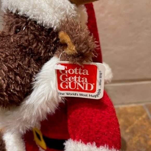 Gotta Getta Gund Santa Sparkle Moose JR. Plush 13" 88589 Christmas - Picture 5 of 6
